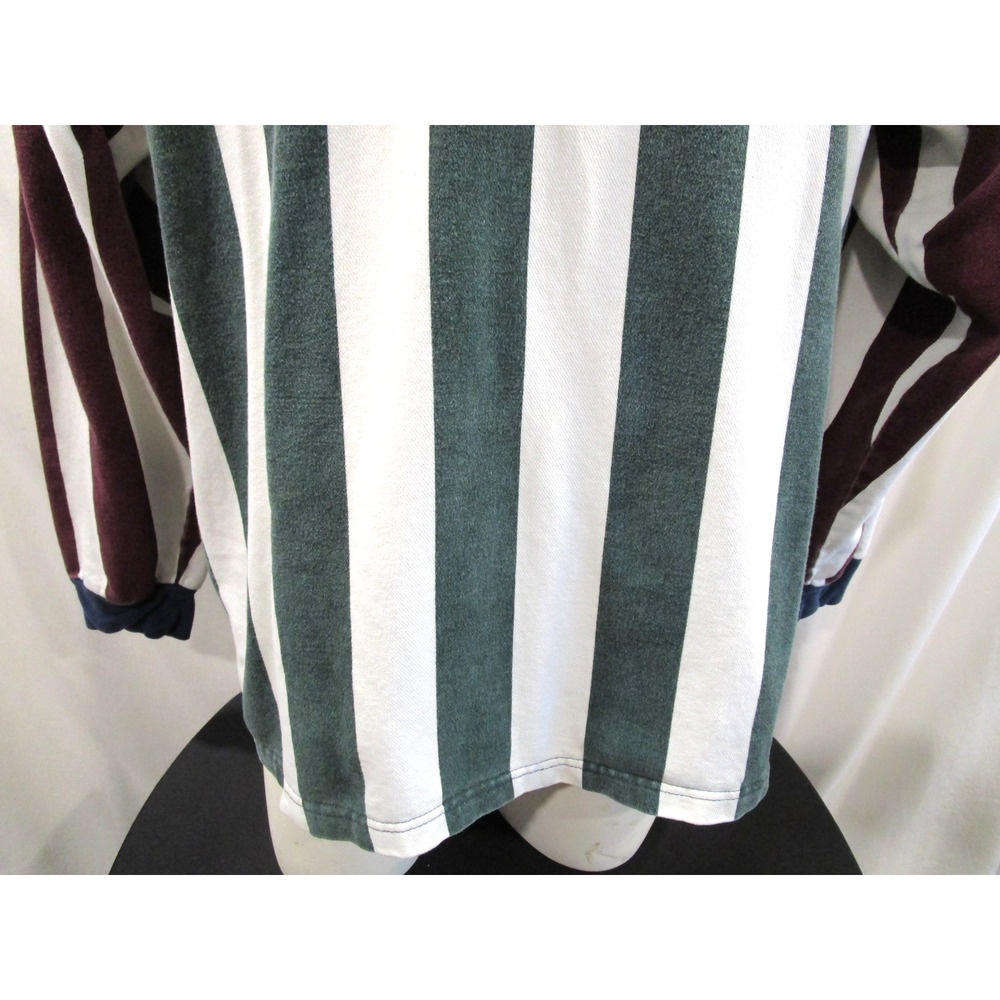 VTG 90s Structure Multicolor Striped LS Rugby Polo Shirt Men Sz L Md in USA - Picture 4 of 8